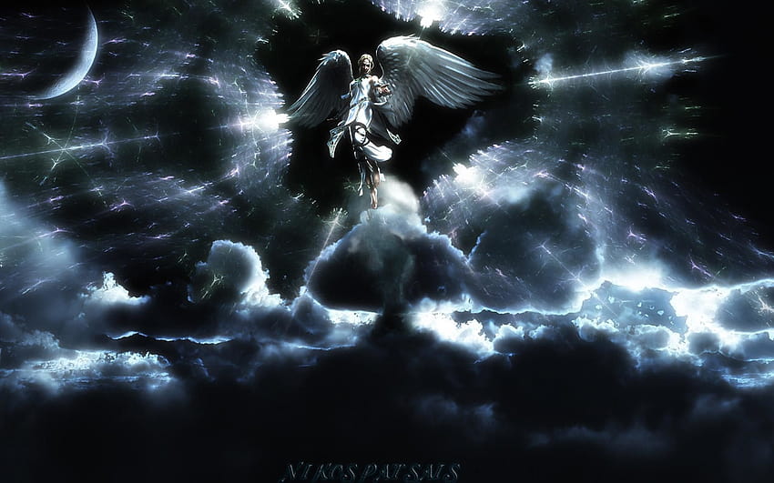 Katolicki anioł na psie, niebiańscy aniołowie Tapeta HD