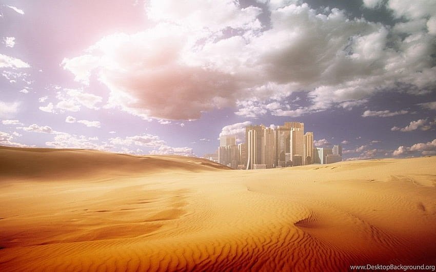 Pustynne Miasto, pustynia anime Tapeta HD