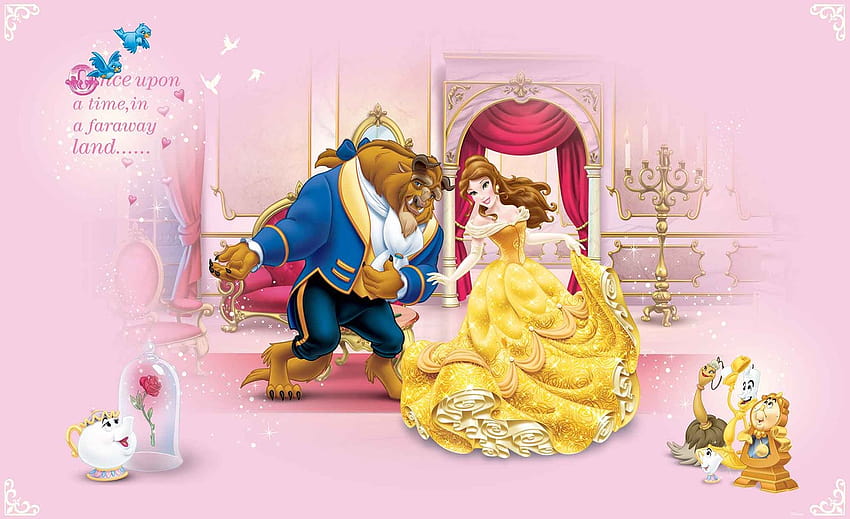 Disney Princesses Beauty Beast Wall Paper Mural, la belle et la bête dessin animé Fond d'écran HD