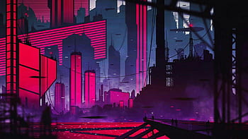 Pink Teal Digital Wallpaper Neon Cyberpunk HD Wallpaper - Eyecandy for your  XFCE-Desktop 