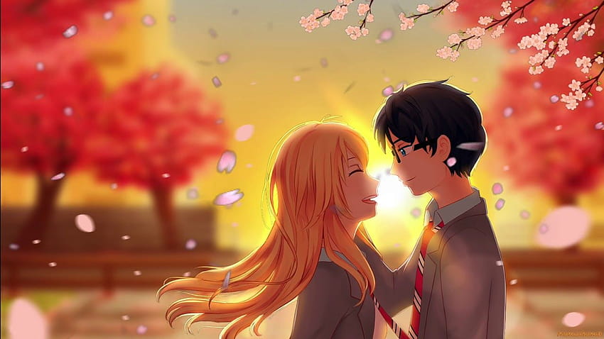 Kousei- und Kaori-Kirschblüte [Deine Lüge im April HD-Hintergrundbild
