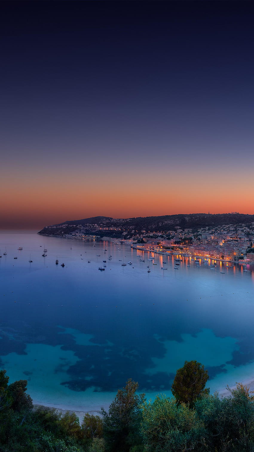 Monako, Fransız Rivierası, gece, gün batımı HD telefon duvar kağıdı