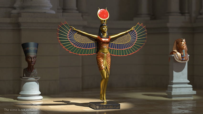 Isis starożytna egipska bogini Model 3D, egipska bogini isis Tapeta HD