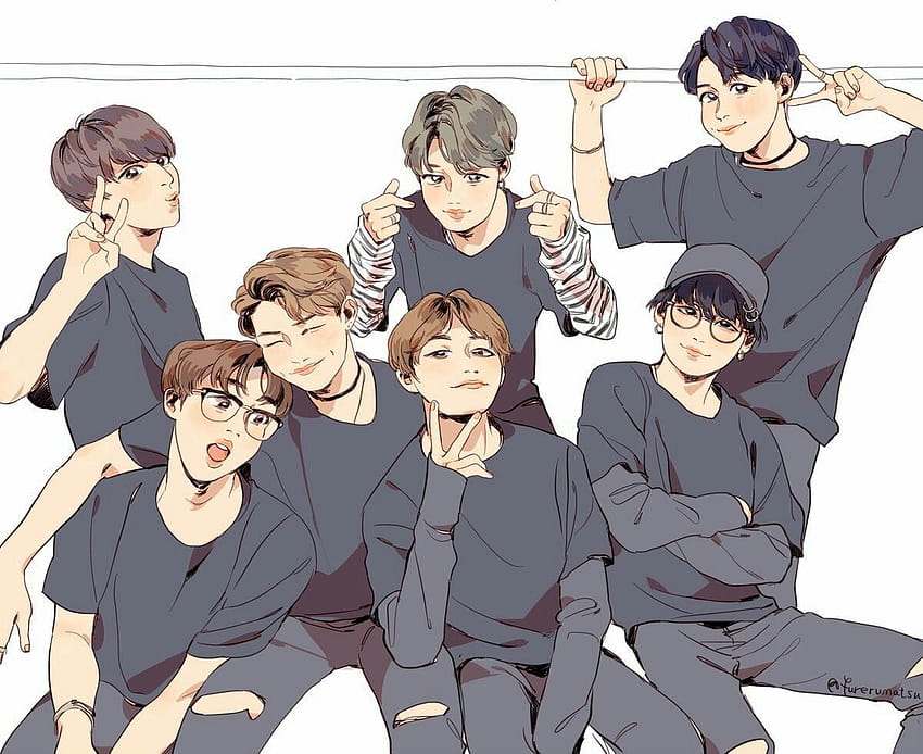 Bts Cartoon Posted By Michelle Mercado Jungkook Anime Hd Wallpaper Pxfuel 