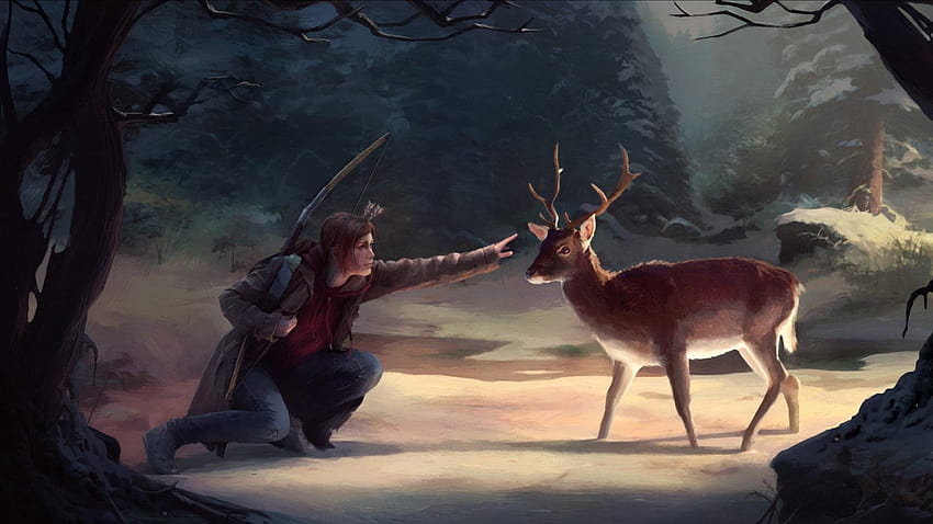 deer, Video games, The Last of Us, Bow, Snow, Forest, deer forest HD wallpaper