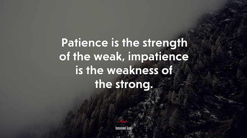 642904 Patience is the strength of the weak, impatience is the weakness of the strong. HD wallpaper