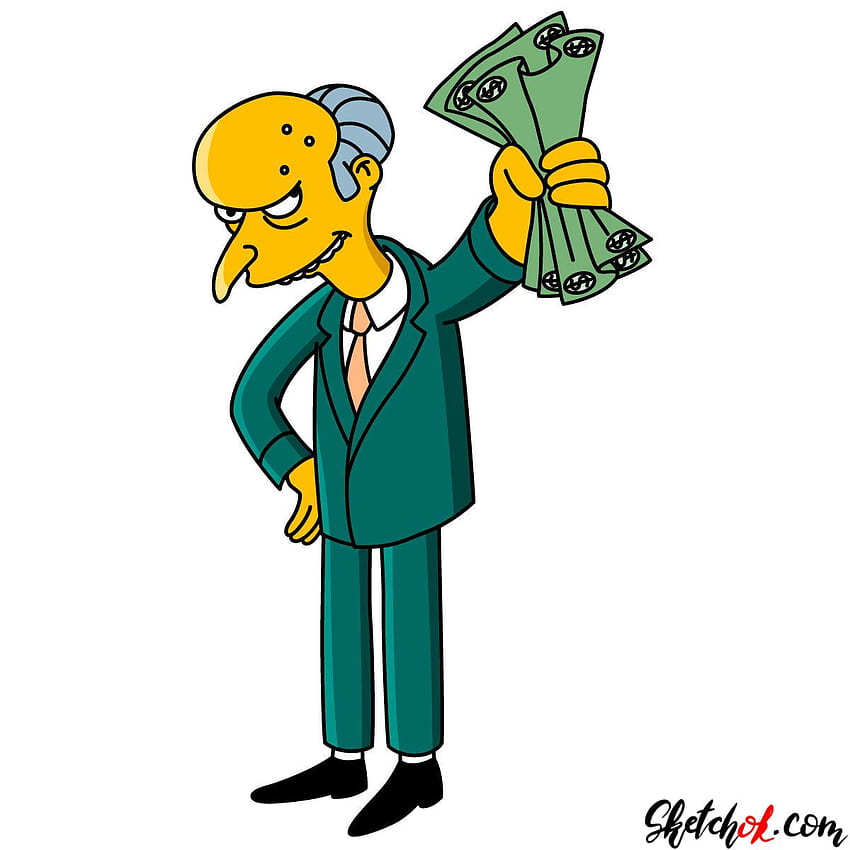 How to draw Monty Burns with money in his hand, mr burns HD phone wallpaper