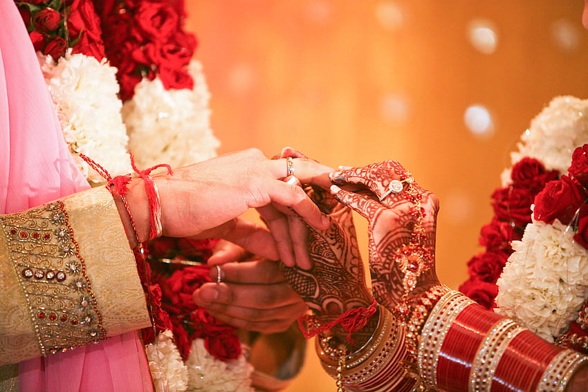 インドの結婚式 ,赤,伝統,結婚,花嫁,儀式, 赤の結婚式 高画質の壁紙