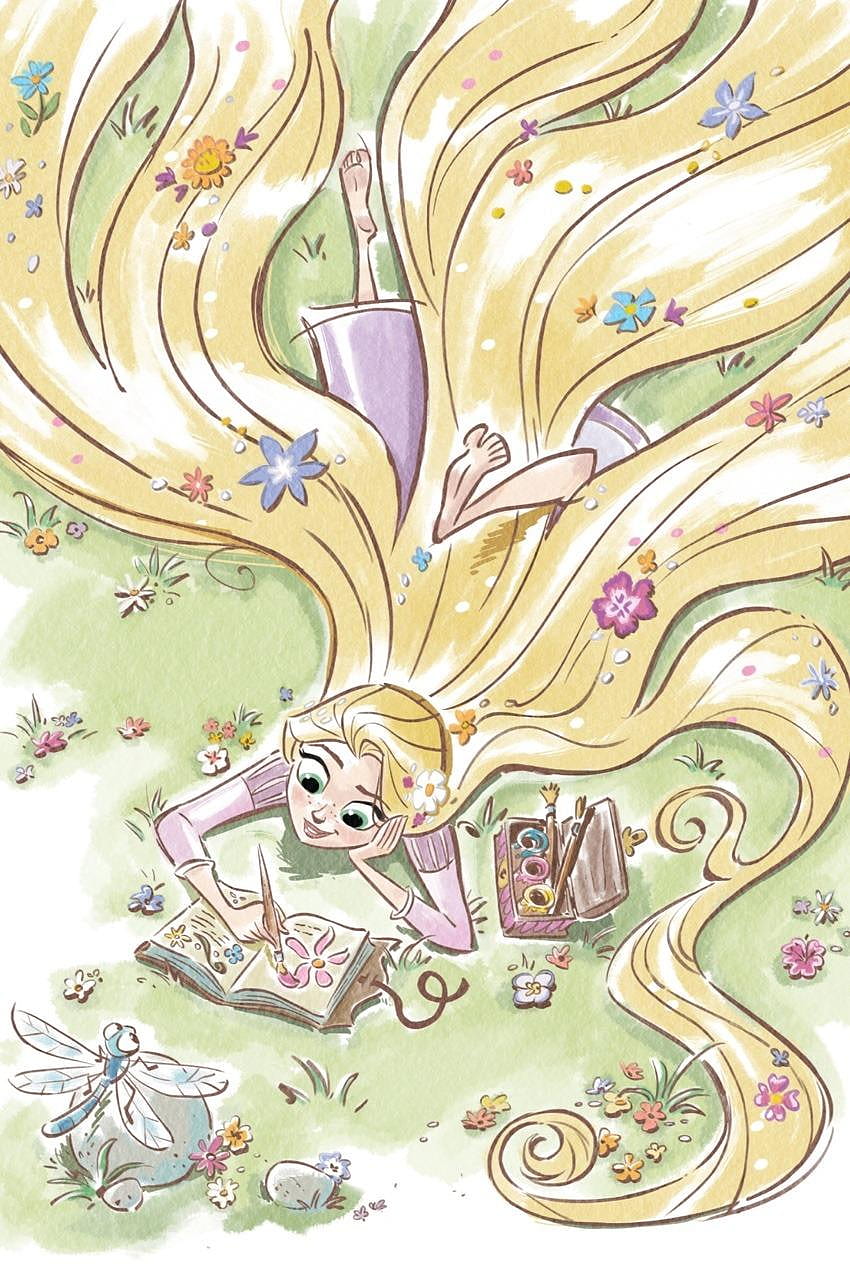 Disney Princess Zaplątani w serialu: Bajkowe ilustracje Tapeta na telefon HD