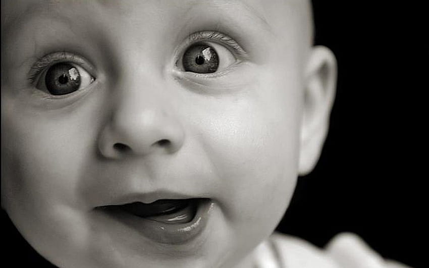 Black And White Face Of Baby, baby face HD wallpaper