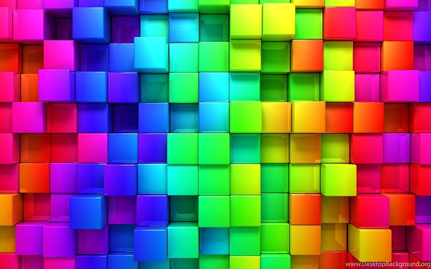 Ściana bloków kolorów 3D .jpg Tła, bloki kolorów Tapeta HD