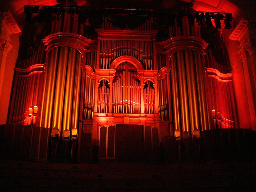 Un orgue à tuyaux puissant et l'un des plus anciens orgues de la mairie d'Auckland Fond d'écran HD