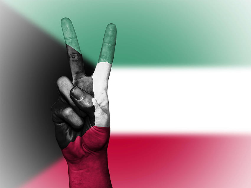 배경, 기치, 물감, 국가, 소위, 깃발, 쿠웨이트 국기 HD 월페이퍼