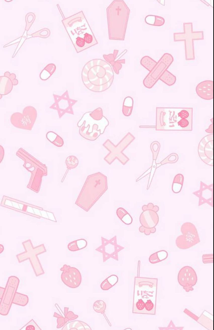 Pink grunge by Lbvesick, kawaii pill HD phone wallpaper