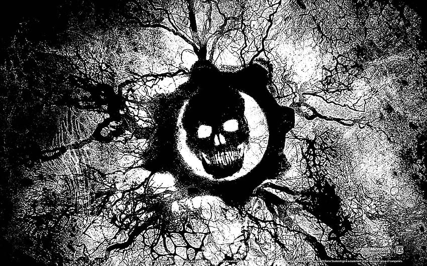 Gears Of War Logo Black White Img 2125915 HD wallpaper