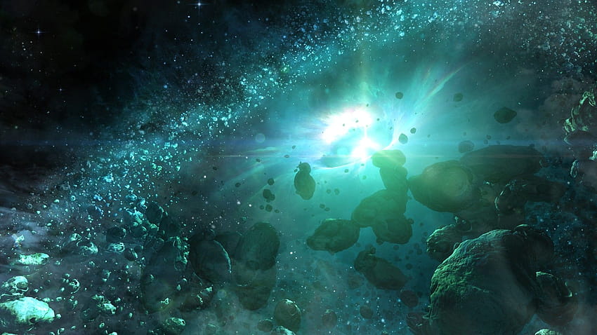 asteroids, Light, Debris, Green / and Mobile Backgrounds HD wallpaper