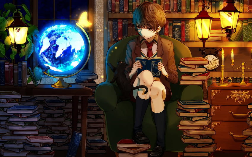 3840x2160px, 4K Free download | boy anime character reading book anime ...
