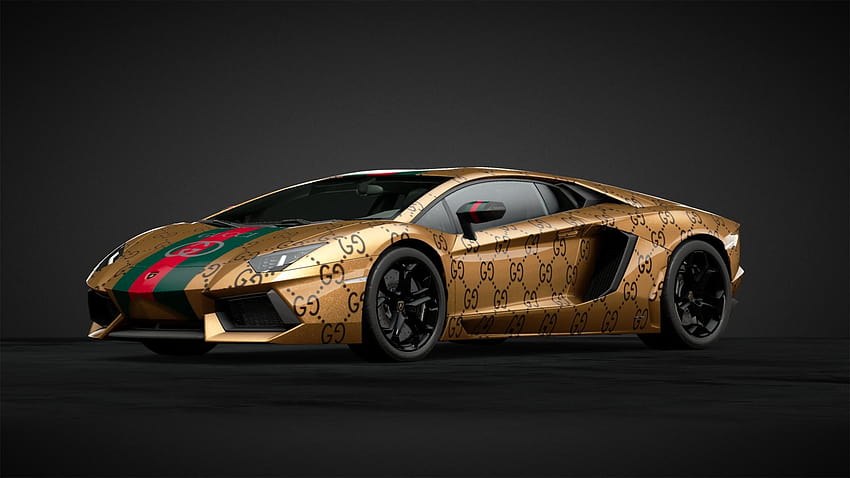 Gucci Gold Großes Design, Gucci Lamborghini HD-Hintergrundbild