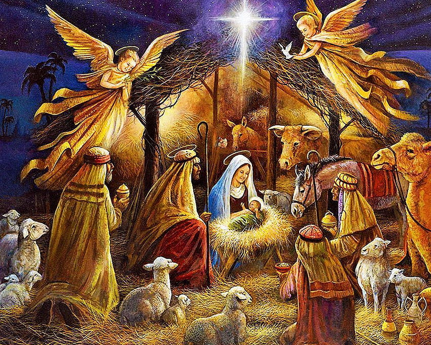 예수의 크리스마스 탄생, 크리스마스 예수 메리 요셉 HD 월페이퍼