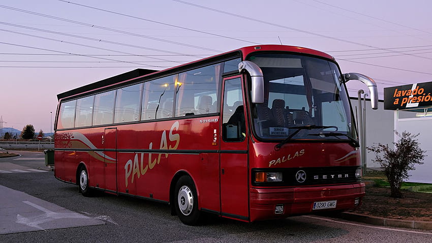Bus SETRA S 215 MAN Wine color automobile 1366x768, tourist bus HD wallpaper