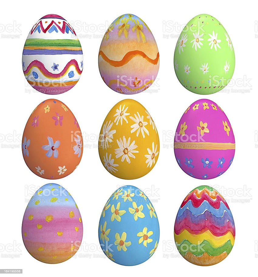 Set Of Hand Painted Easter Eggs Stock HD phone wallpaper