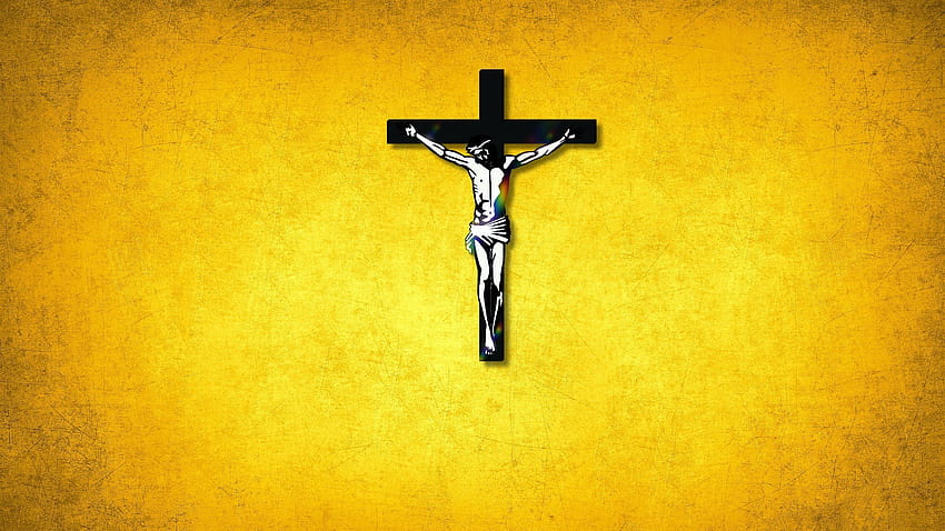 Jesus Christ On Cross With Yellow Backgrounds Jesus, cross of jesus HD wallpaper