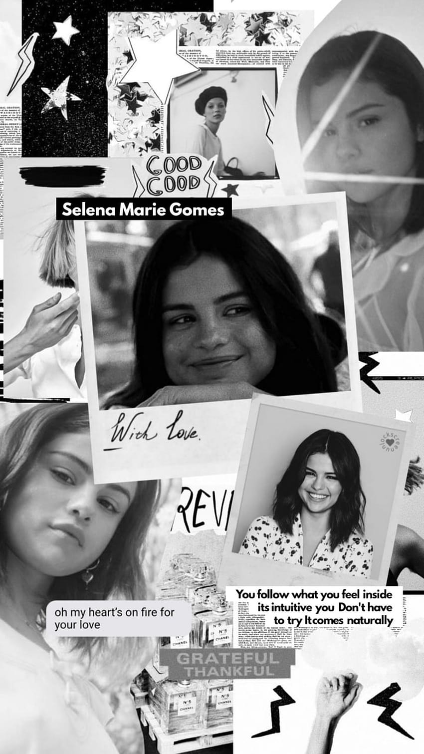 Selena lockscreen uploaded by Kiwi., selena gomez black and white HD phone wallpaper