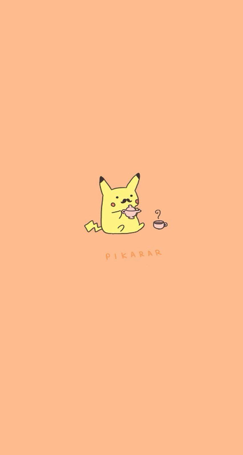 Pikachu Tea time // Tocca per vedere altro Pikachu iPhone, estetica pokemon Sfondo del telefono HD
