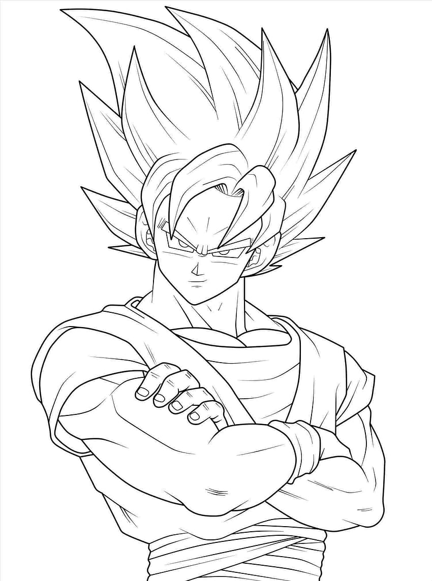 Esboço de Goku, desenho de goku Papel de parede de celular HD