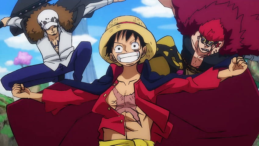 One Piece Episode 1016 : Roof Piece continue, le jeu des trois capitaines, et plus, luffy law kid Fond d'écran HD