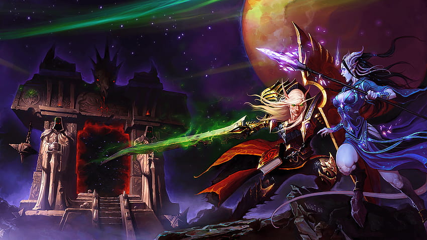 Blood Elf, Warrior, World of Warcraft, Draenei, Fantasy art HD wallpaper