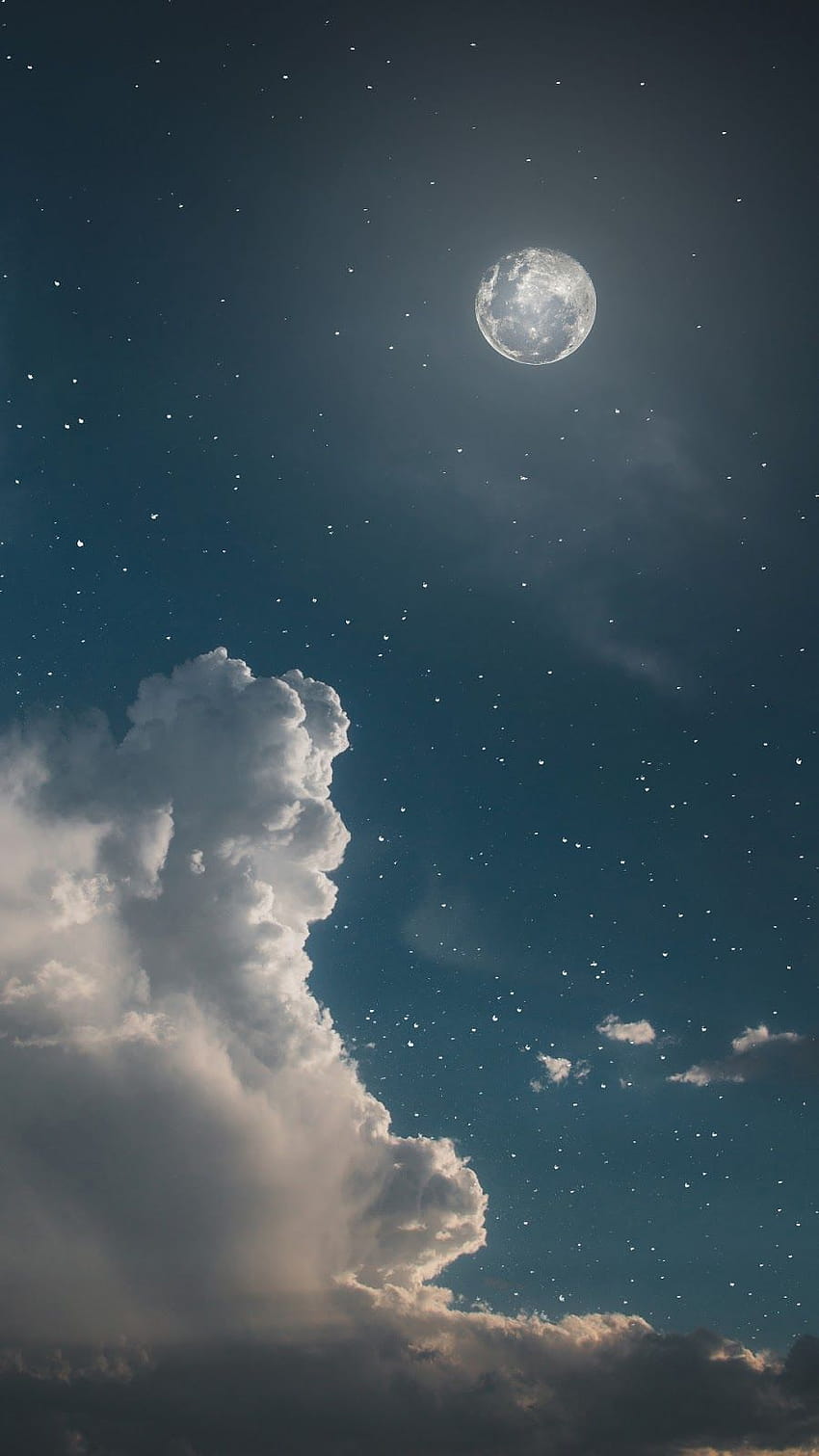 Chmura i księżyc, chmura księżyca Tapeta na telefon HD