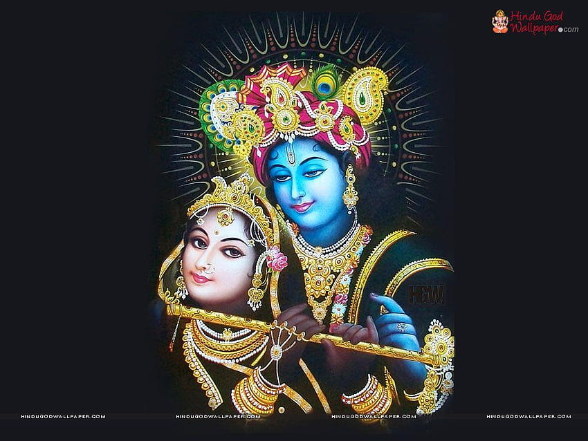 Shree Krishna Black for, lord krishna amoled HD wallpaper