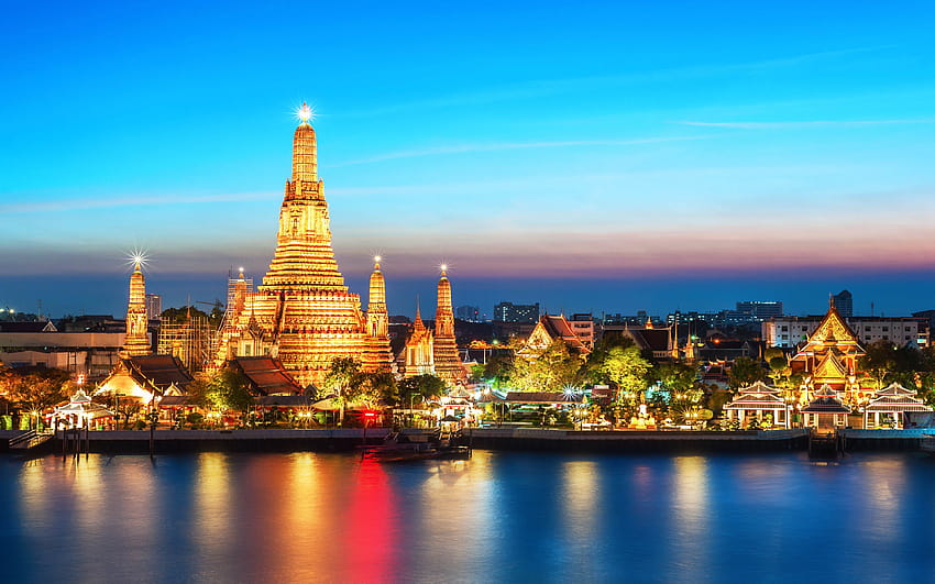 태국 모바일 및 태블릿 3840x2400용 방콕 야이 지구에 있는 태국 왓 아룬 불교 사원 : 13 HD 월페이퍼
