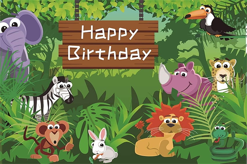 Amazon: LFEEY 10 x 7 Fuß individuelle Safari-Park-Hintergründe für Kinder, 1., 2., 3. Geburtstag, Party, Babyparty, Dekoration, Cartoon-Zoo, Wald, Dschungel, wilde Tiere, anpassbarer Hintergrund, Studio-Requisiten: Elektronik, Safari-Cartoon HD-Hintergrundbild