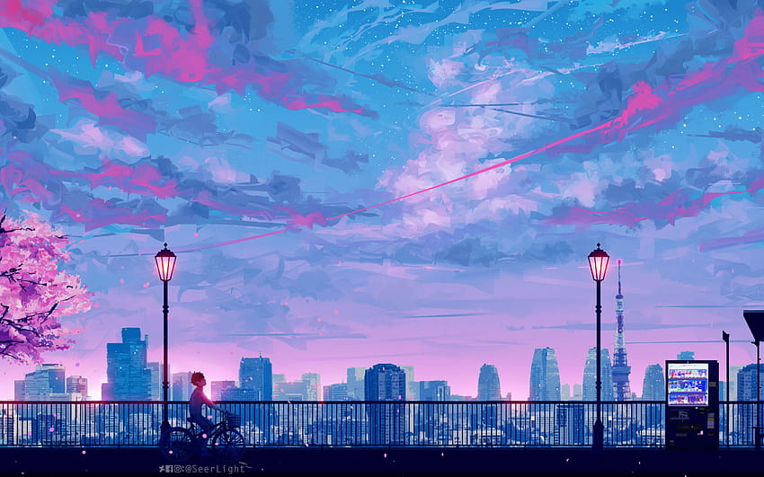 2880x1800 Anime Cityscape Landscape Scenery Macbook Pro Retina, anime  scenery HD wallpaper | Pxfuel