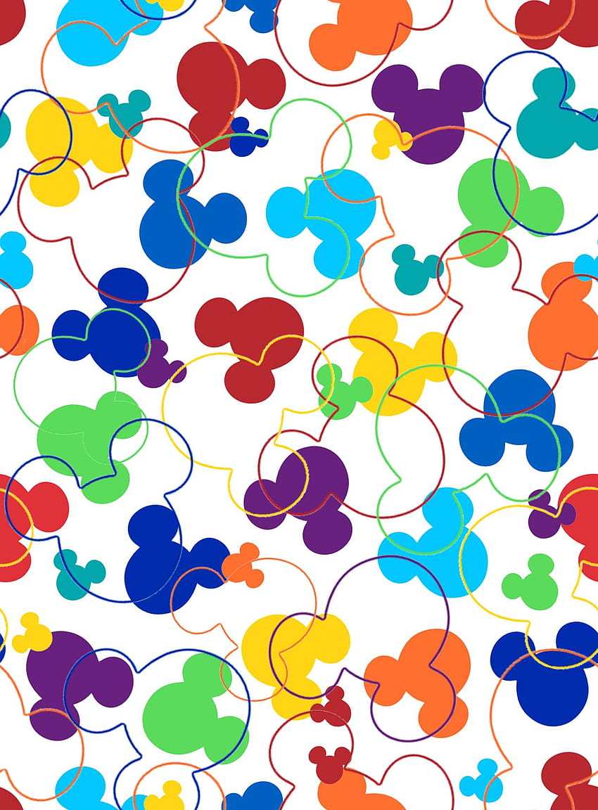 Rainbow Mickey Seamless Pattern, mickey mouse pattern HD phone wallpaper