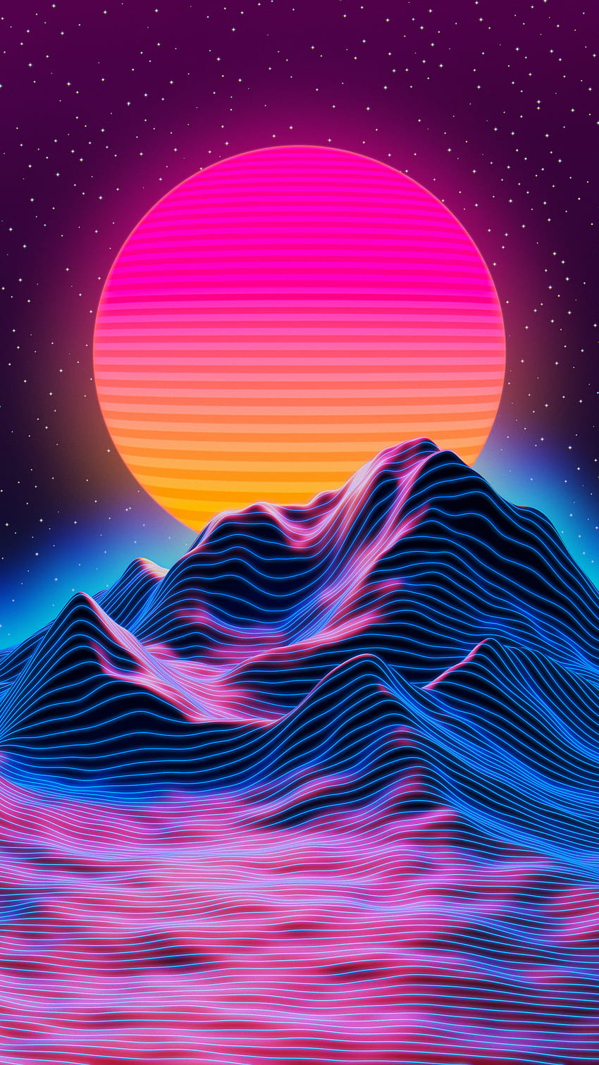 Retro Sunset HD phone wallpaper