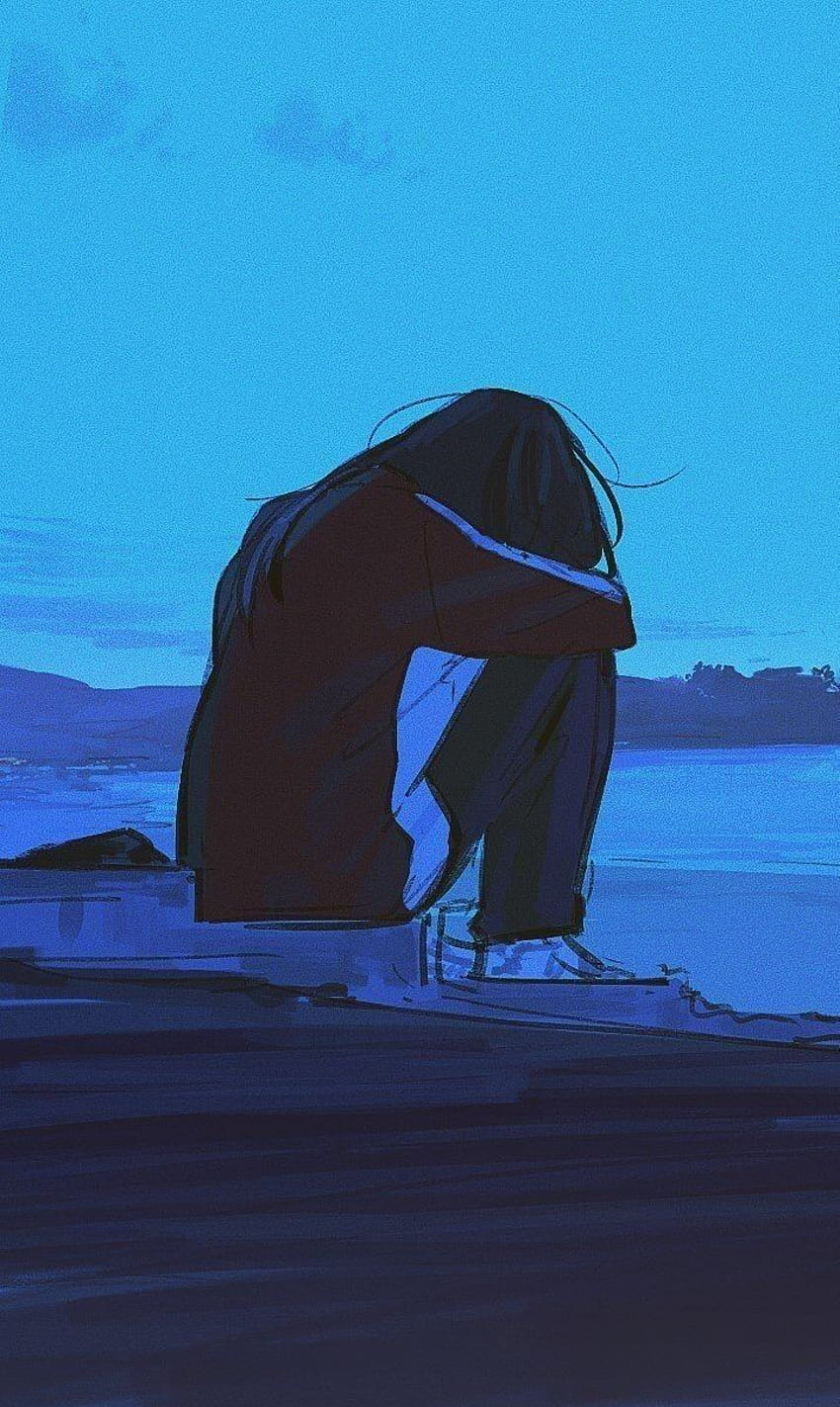 Smutne dziewczyny z anime Tapeta na telefon HD