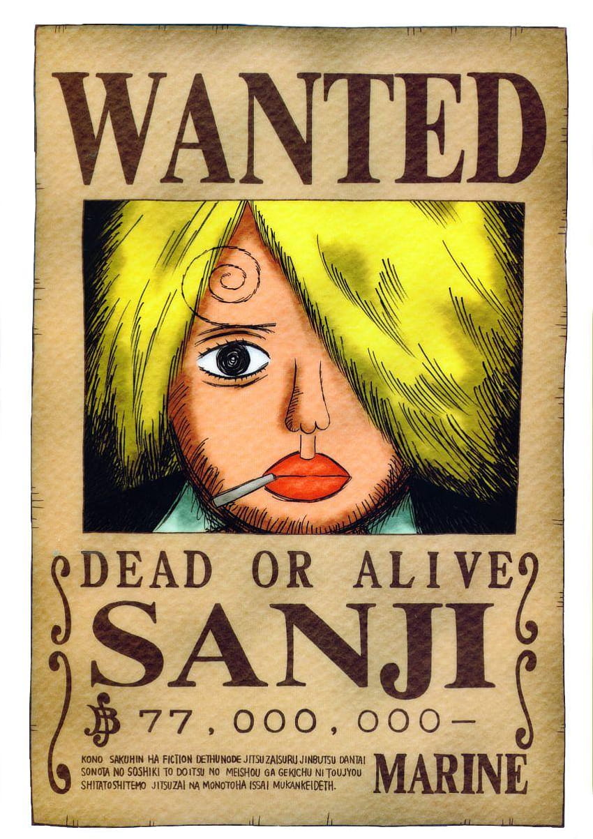 Qu'est-ce qui ne va pas avec Sanji's Wanted Paper?, Wanted poster one piece Fond d'écran de téléphone HD