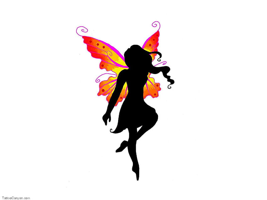 360 Fairy Tattoo Silhouettes Illustrations RoyaltyFree Vector Graphics   Clip Art  iStock