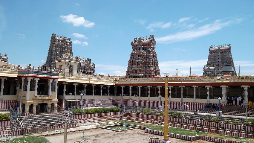 Хиндуистки храм Минакши Аман в Тамил Наду Индия Фонове, тамилска култура HD тапет