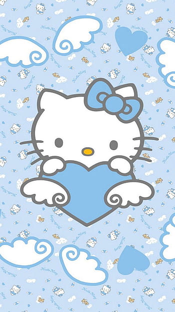 Boy  Girl Cute Hello Kitty Wallpaper  Blue Ombre Background  Idea  Wallpapers  iPhone WallpapersColor Schemes