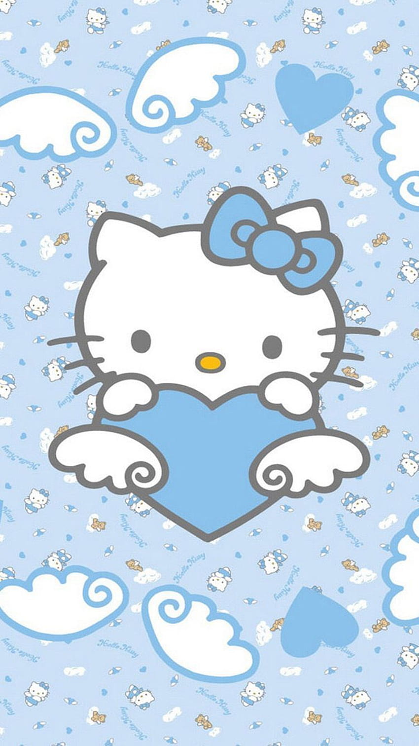 Blaues Hello Kitty, Hello-Kitty-Ästhetik HD-Handy-Hintergrundbild
