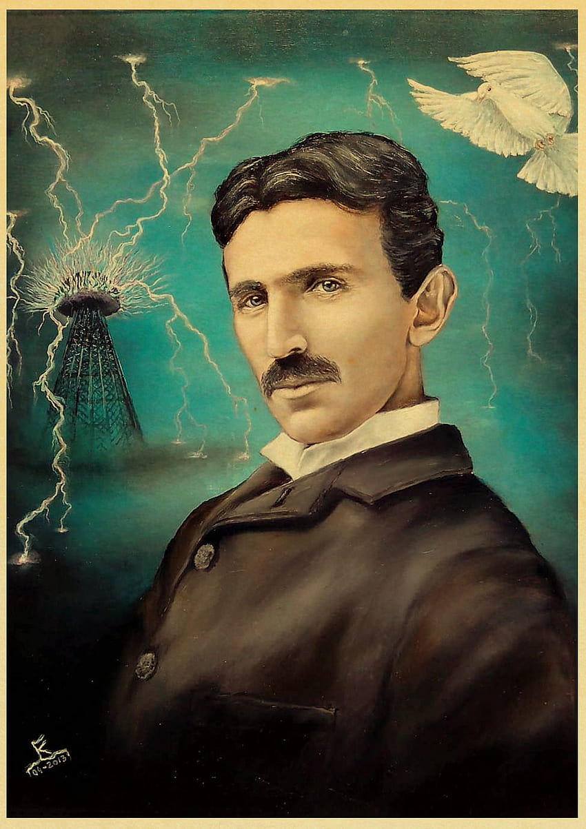 Vintage Poster und Drucke Nikola Tesla Poster Spule Turbine Lampenturm Patent Pergamentpapier Stil Kunst Malerei Wandaufkleber, Nikola Tesla iPhone HD-Handy-Hintergrundbild