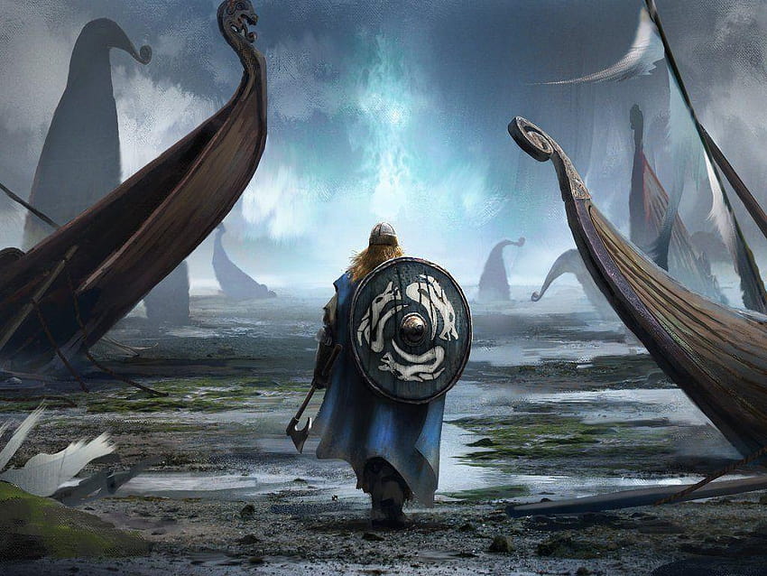 викинг, воин, фантазия, изкуство, викинг воин HD тапет