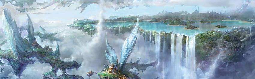 Double moniteur Final Fantasy, arrière-plans, hiver final fantasy Fond d'écran HD