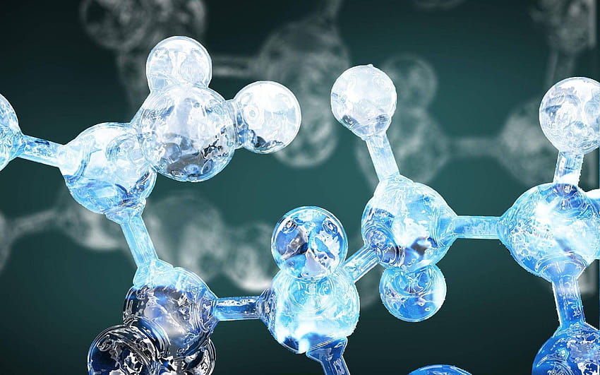 molekulare gesamtstruktur 3d breit, moleküle 3d art HD-Hintergrundbild