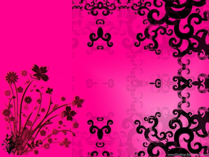 Amusing Pink And Black Flower Artistry ~ Yellow: Amazing HD wallpaper