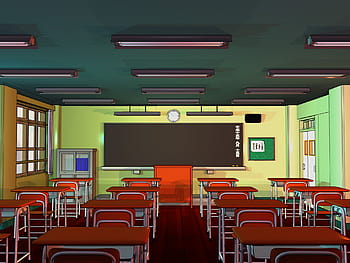 Black & White Anime Classroom Background Graphic by MeiMei10 · Creative  Fabrica